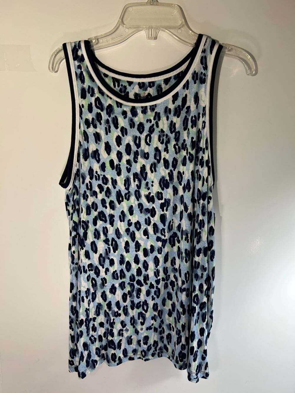 Leopard Blue Green Print Sleepwear Tank Top Women’s Medium NWT
